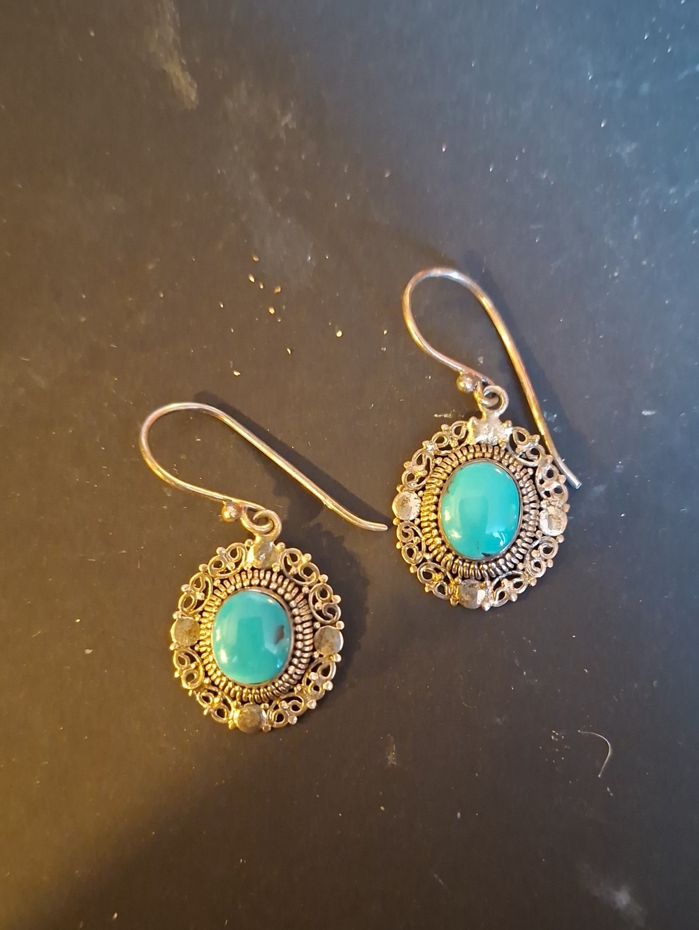 Vintage Sterling Silver Turquoise Earrings